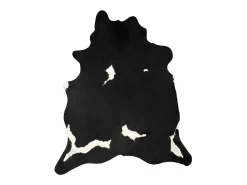 Discount Clicnbuy Alfombra de piel de vaca real y blanco 150x170 cm Negro