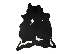 Alfombra de piel de vaca auténtica en blanco y negro 180x220 cm Multicolor