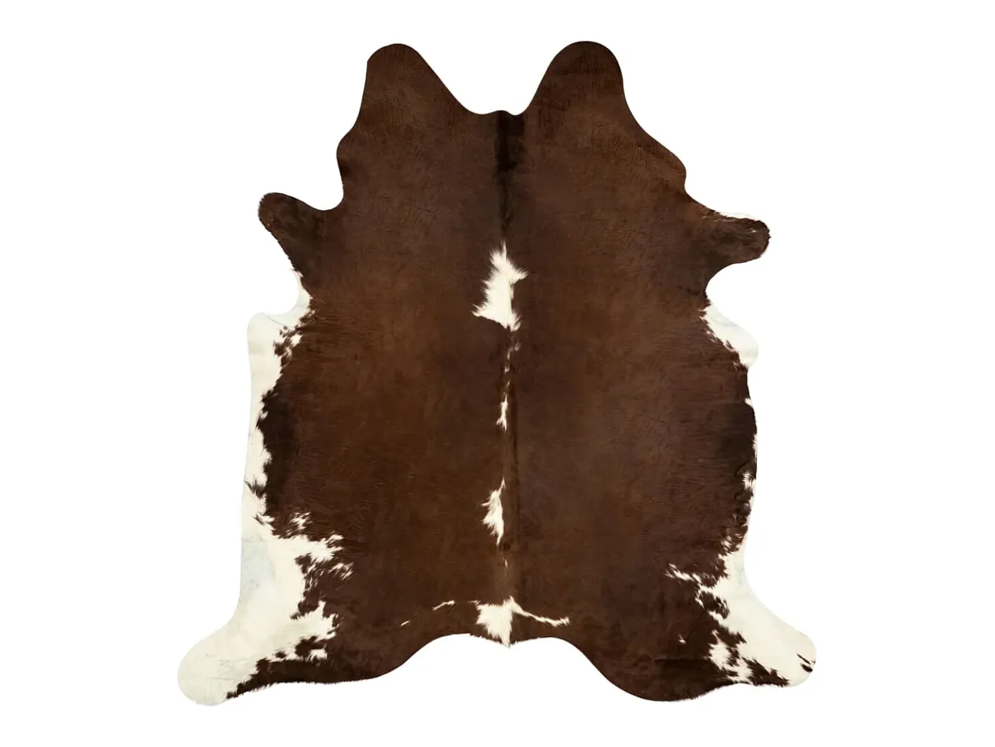 New Clicnbuy Alfombra de piel de vaca auténtica marrón y blanco 150x170 cm Marru00f3n
