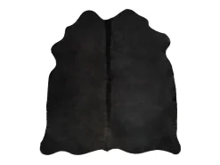 Clicnbuy Alfombra de piel de vaca auténtica 150x170 cm Negro Clearance