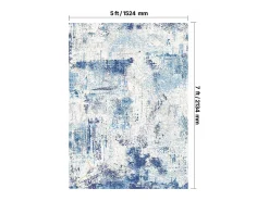 Alfombra de Salón SucceBuy, 1,5 x 2,1 m, Alfombra Grande para Dormitorio, Lavable, Antideslizante, Suave y Cómoda, Estilo Moderno, para Dormitorio, Azul Discount
