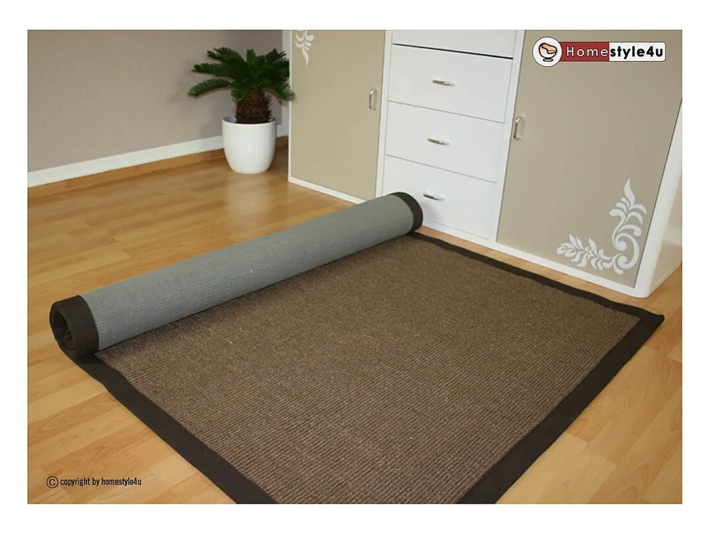 Discount Alfombra de sisal 245x345 cm Marrón Marru00f3n