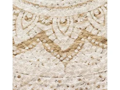 Alfombra de suelo de yute trenzado estampada redonda de 210 cm Beige
