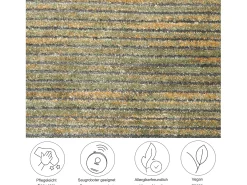 Hot Alfombra de tejido plano con aspecto corto 60x130 cm Corduletta Verde