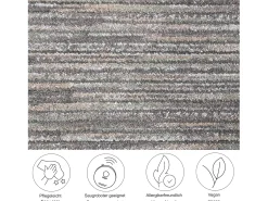 Alfombra de tejido plano con aspecto corto 80x280 cm oscuro Corduletta Gris New
