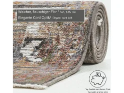 Clearance Alfombra de tejido plano con aspecto vintage 180x280 cm multi Corduletta Beige