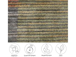 New Alfombra de tejido plano con aspecto de patchwork 80x150 cm Colorido Corduletta Multicolor