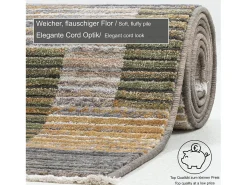 New Alfombra de tejido plano con aspecto de patchwork 80x150 cm Colorido Corduletta Multicolor
