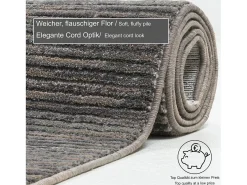 Alfombra De Salón-Alfombra de tejido plano con aspecto corto 60x130 cm oscuro Corduletta Gris
