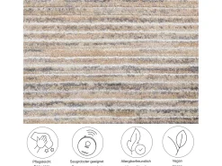 Alfombra De Salón-Alfombra de tejido plano con aspecto corto 190x240 cm Corduletta Beige
