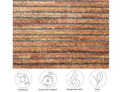 Outlet Alfombra de tejido plano con aspecto corto 180x280 cm Óxido Corduletta Cobrizo