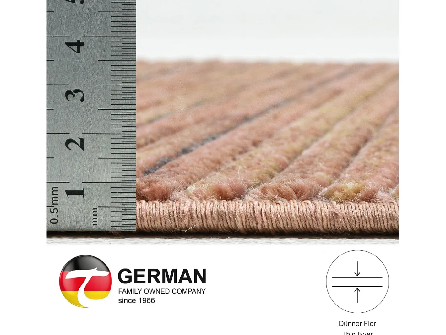 Outlet Alfombra de tejido plano con aspecto corto 180x280 cm Óxido Corduletta Cobrizo