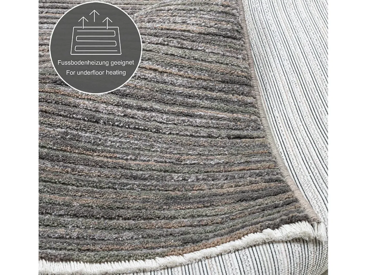 Alfombra de tejido plano con aspecto corto 160x230 cm oscuro Corduletta Gris Best