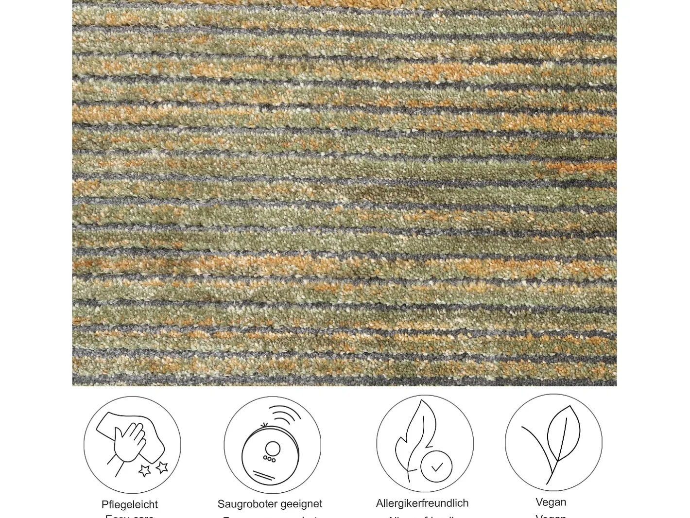 Clearance Alfombra de tejido plano con aspecto corto 160x230 cm Corduletta Verde