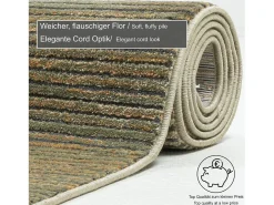 New Alfombra de tejido plano con aspecto corto 80x280 cm Corduletta Verde