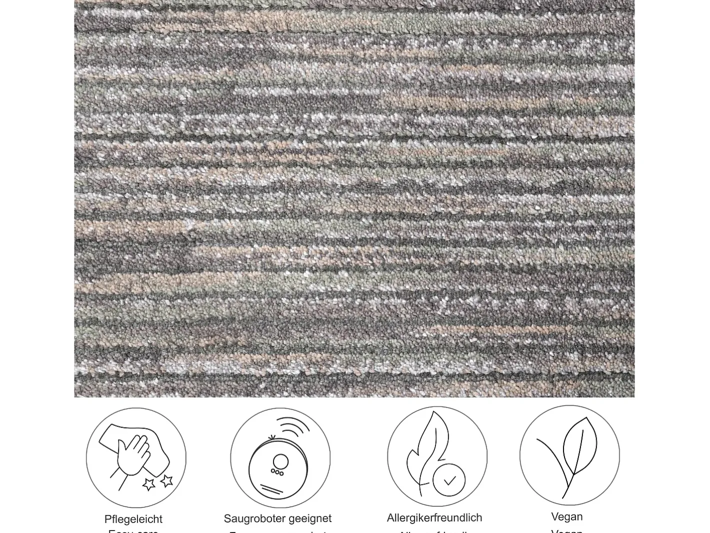 Alfombra de tejido plano con aspecto corto 80x150 cm oscuro Corduletta Gris Clearance