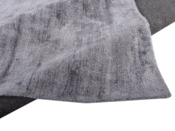 Alfombra De Salón-Alfombra de viscosa tejida a mano 250x350 cm Antracita Shine Gris antracita