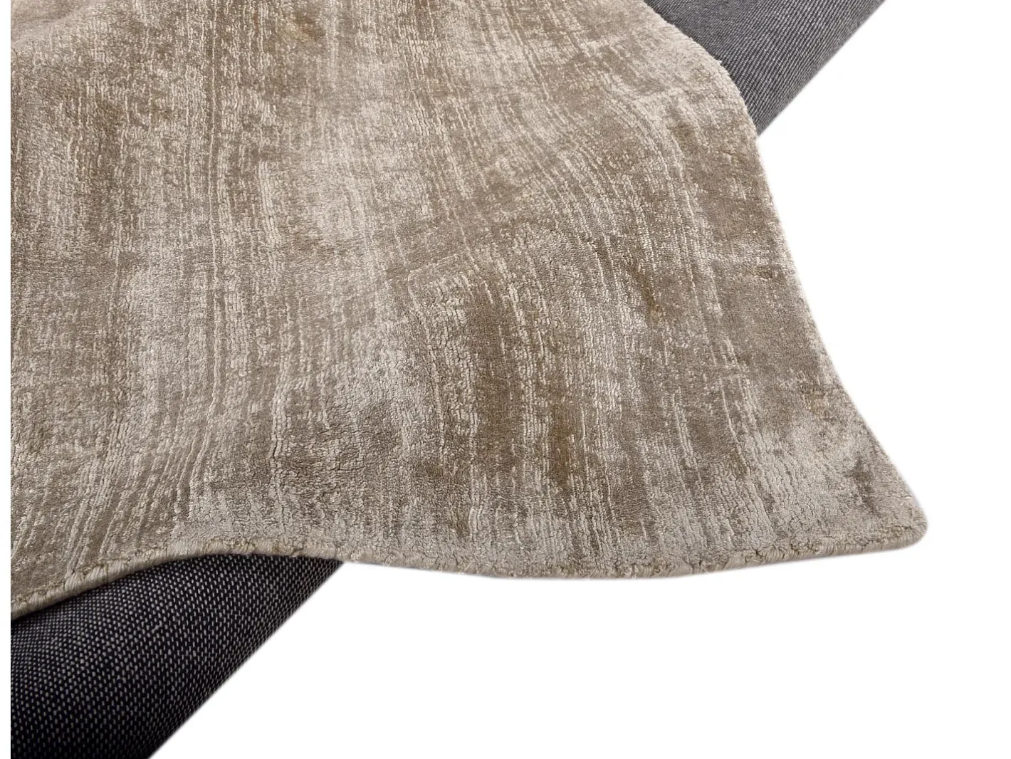 Alfombra De Salón-Alfombra de viscosa tejida a mano 160x230 cm Shine Beige