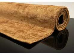 Hot Alfombra de viscosa tejida a mano 300x400 cm Ocre Shine Amarillo claro