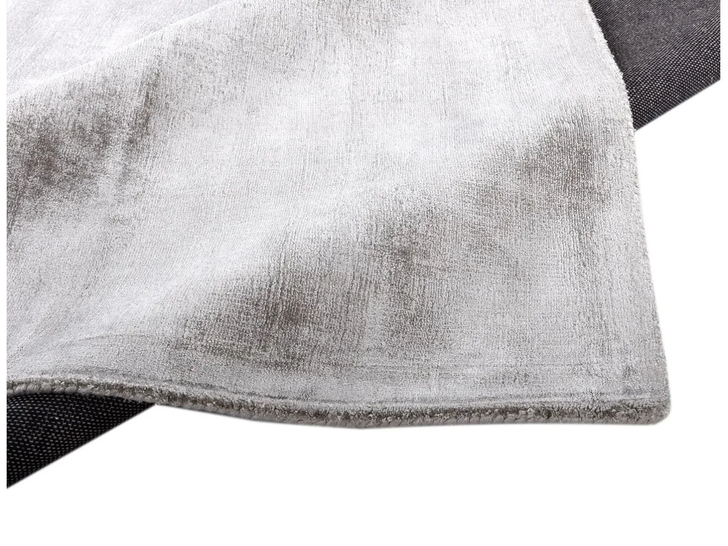 Alfombra de viscosa tejida a mano 85x155 cm Shine Gris
