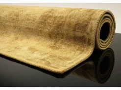 Alfombra de viscosa tejida a mano 140x200 cm lo Shine Camel