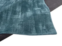 Alfombra de viscosa tejida a mano 85x155 cm Aqua Shine Azul New