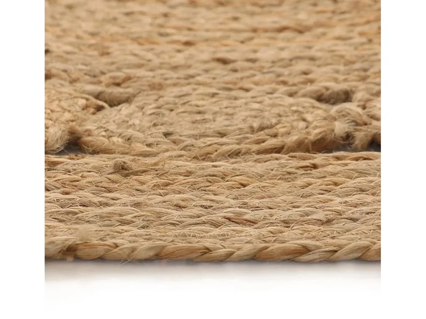 Alfombra de yute, diseño trenzado, redonda de 90 cm. Beige Discount