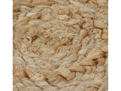 Alfombra de yute, diseño trenzado, redonda de 90 cm. Beige Discount