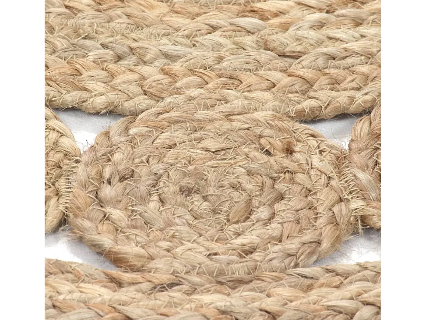 Outlet Alfombra de yute, diseño trenzado, redonda de 150 cm. Beige