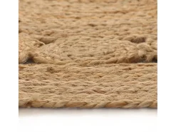 Outlet Alfombra de yute, diseño trenzado, redonda de 150 cm. Beige