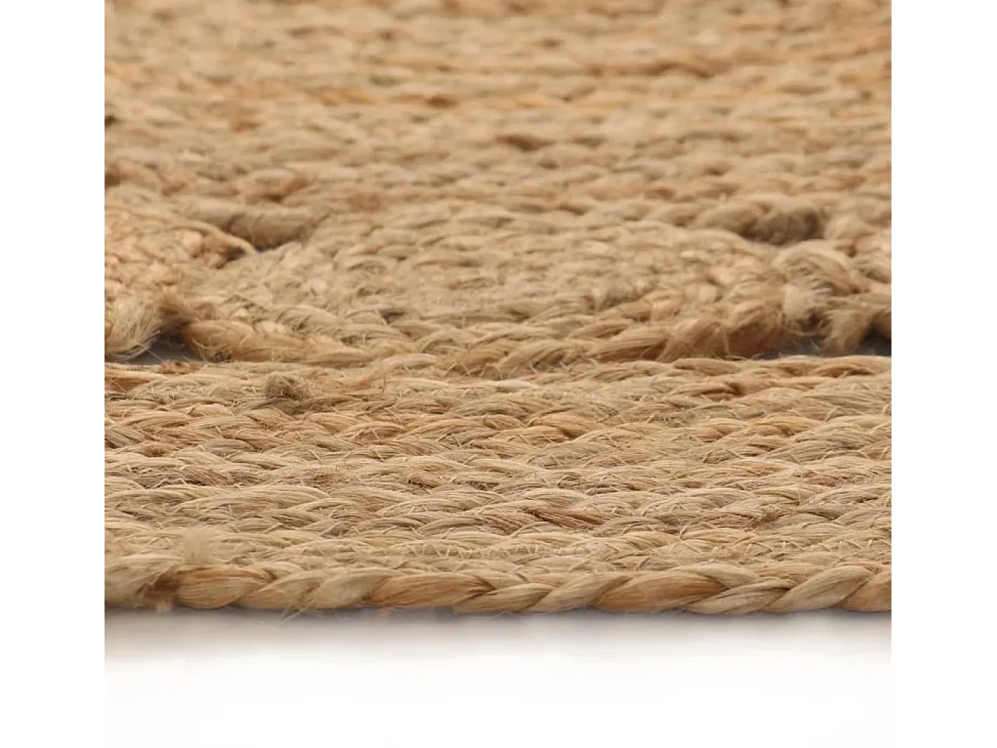 Outlet Alfombra de yute, diseño trenzado, redonda de 150 cm. Beige