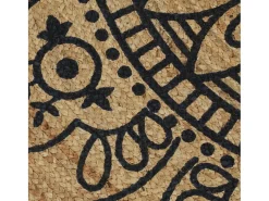 Alfombra De Cocina|Alfombra Redonda-Alfombra de yute hecha a mano con estampado azul oscuro 150 cm Marru00f3n