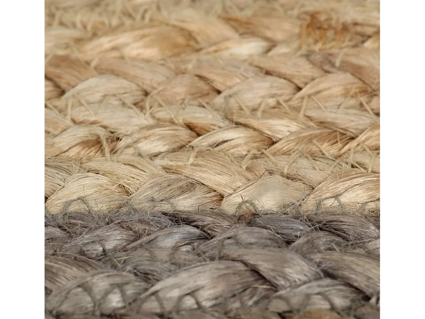 Alfombra De Cocina|Alfombra Redonda-Alfombra de yute hecha a mano con borde 150 cm Gris