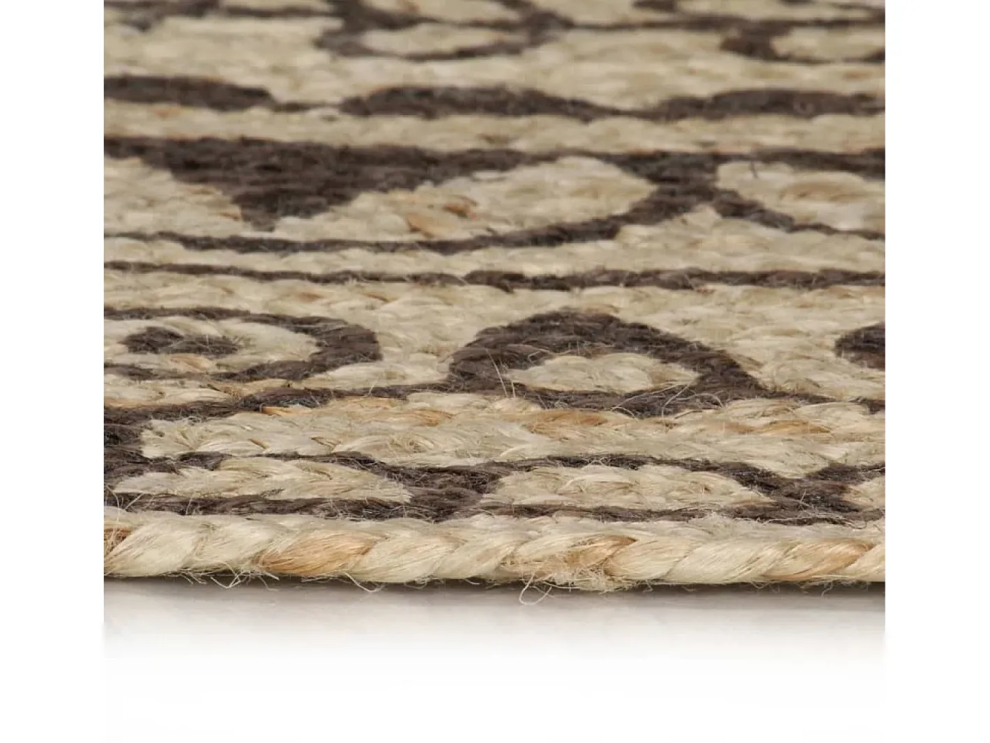 Alfombra de yute hecha a mano con estampado marrón oscuro 150 cm Marru00f3n Sale