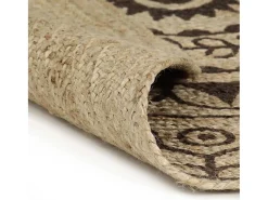 Alfombra de yute hecha a mano con estampado marrón oscuro 150 cm Marru00f3n Sale