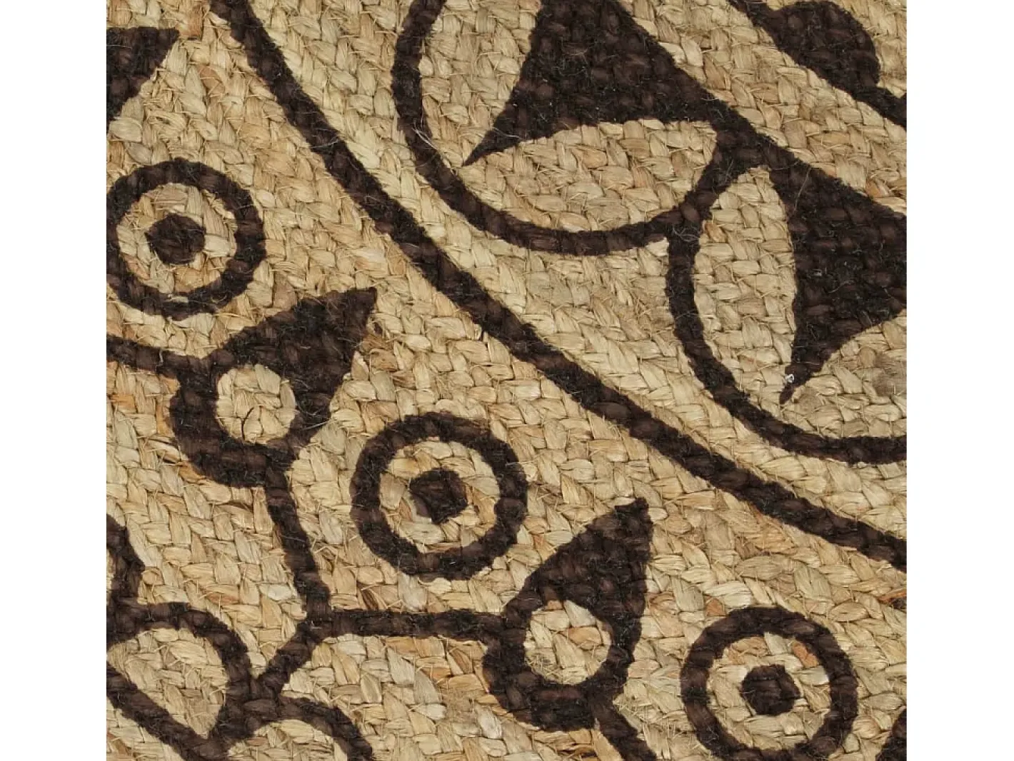 Alfombra de yute hecha a mano con estampado marrón oscuro 150 cm Marru00f3n Sale