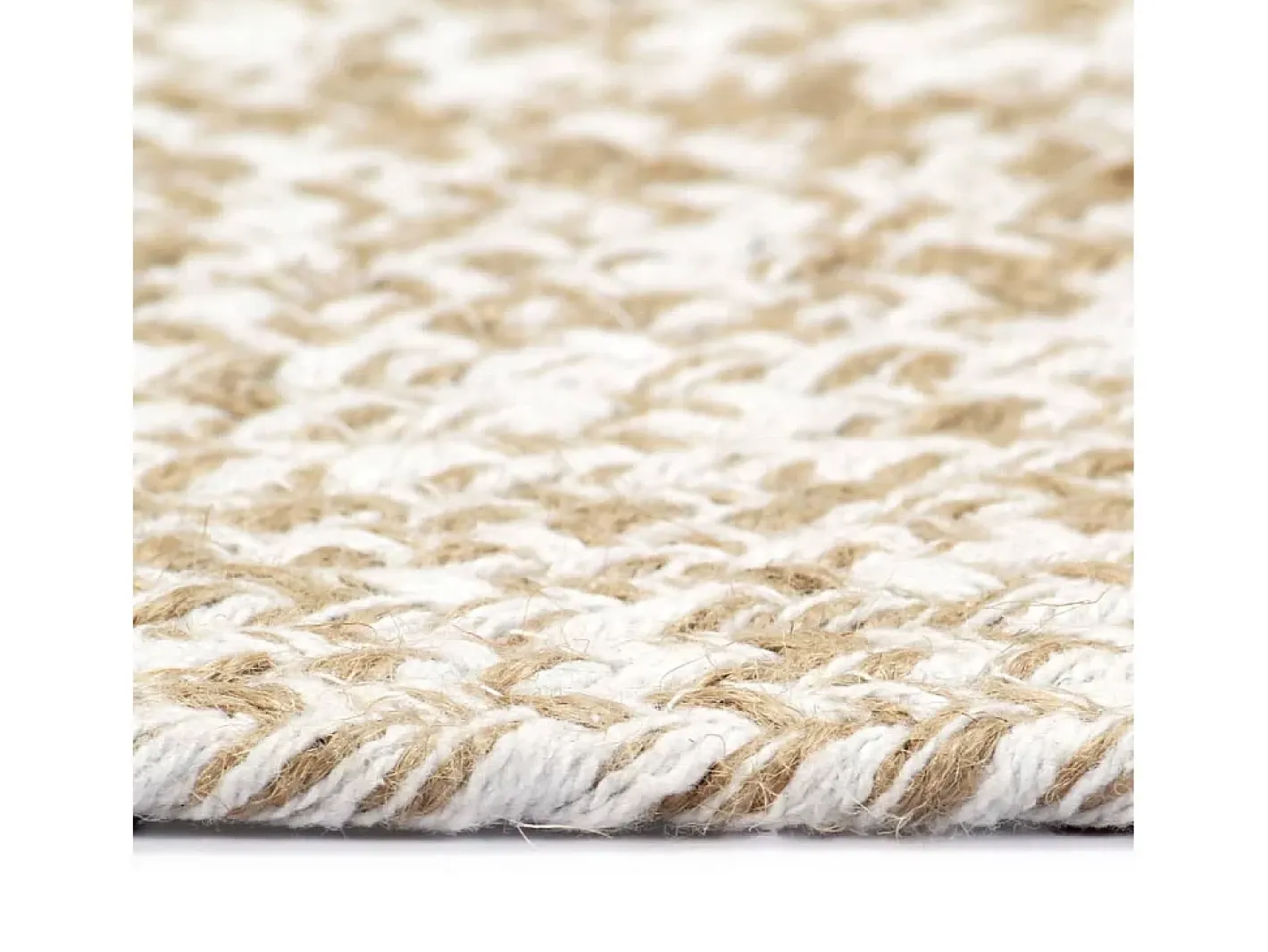 Discount Alfombra de yute hecha a mano blanca y natural 150 cm Blanco