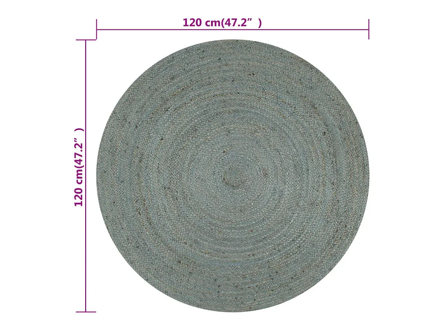Clearance Alfombra de yute hecha a mano redonda 120 cm oliva Verde