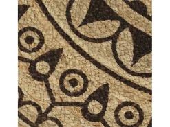 Alfombra De Cocina|Alfombra Redonda-Alfombra de yute hecha a mano con estampado marrón oscuro 120 cm Marru00f3n