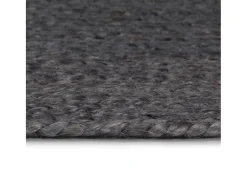 Alfombra de yute hecha a mano redonda de 210 cm en oscuro Gris Best