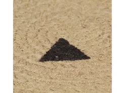 Alfombra De Cocina|Alfombra Redonda-Alfombra de yute hecha a mano con estampado de triángulos 120 cm Negro