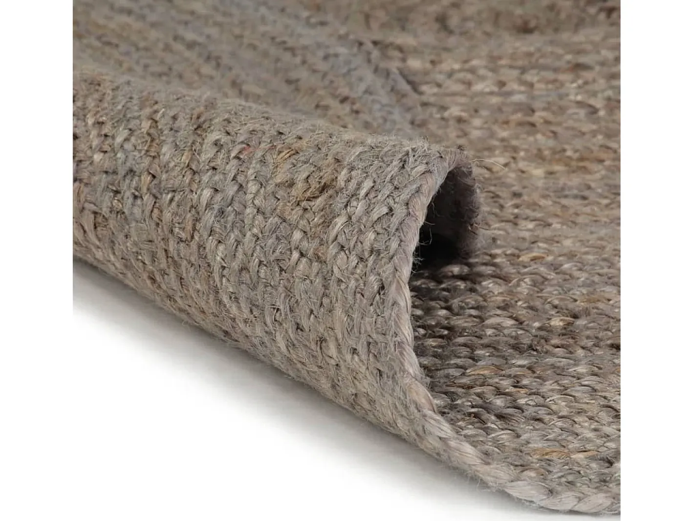 Outlet Alfombra de yute hecha a mano redonda 120 cm Gris