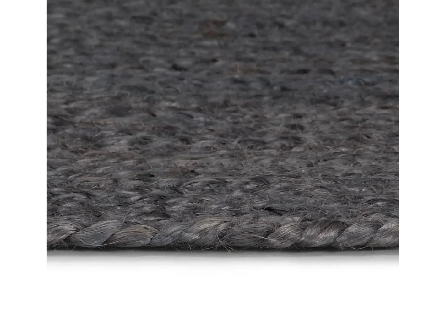 Alfombra De Cocina|Alfombra Redonda-Alfombra de yute hecha a mano redonda de 90 cm oscuro Gris