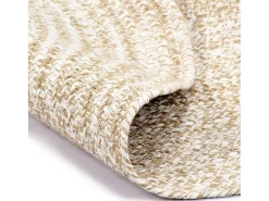 Sale Alfombra de Yute Hecha a Mano Blanca y Natural 90 cm Blanco