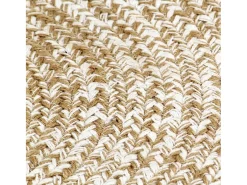 Sale Alfombra de Yute Hecha a Mano Blanca y Natural 90 cm Blanco