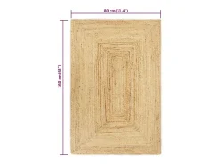 Outlet Alfombra de yute natural hecha a mano 80x160 cm Marru00f3n