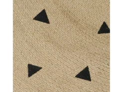 Outlet Clicnbuy Alfombra de yute tejida a mano estampado de triángulos 150 cm Negro