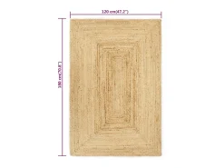 Alfombra de yute tejida a mano natural 120x180 cm ES18307 Marru00f3n