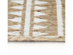 Discount Alfombra de yute tejida a mano con estampado 90 cm ES69136 Blanco