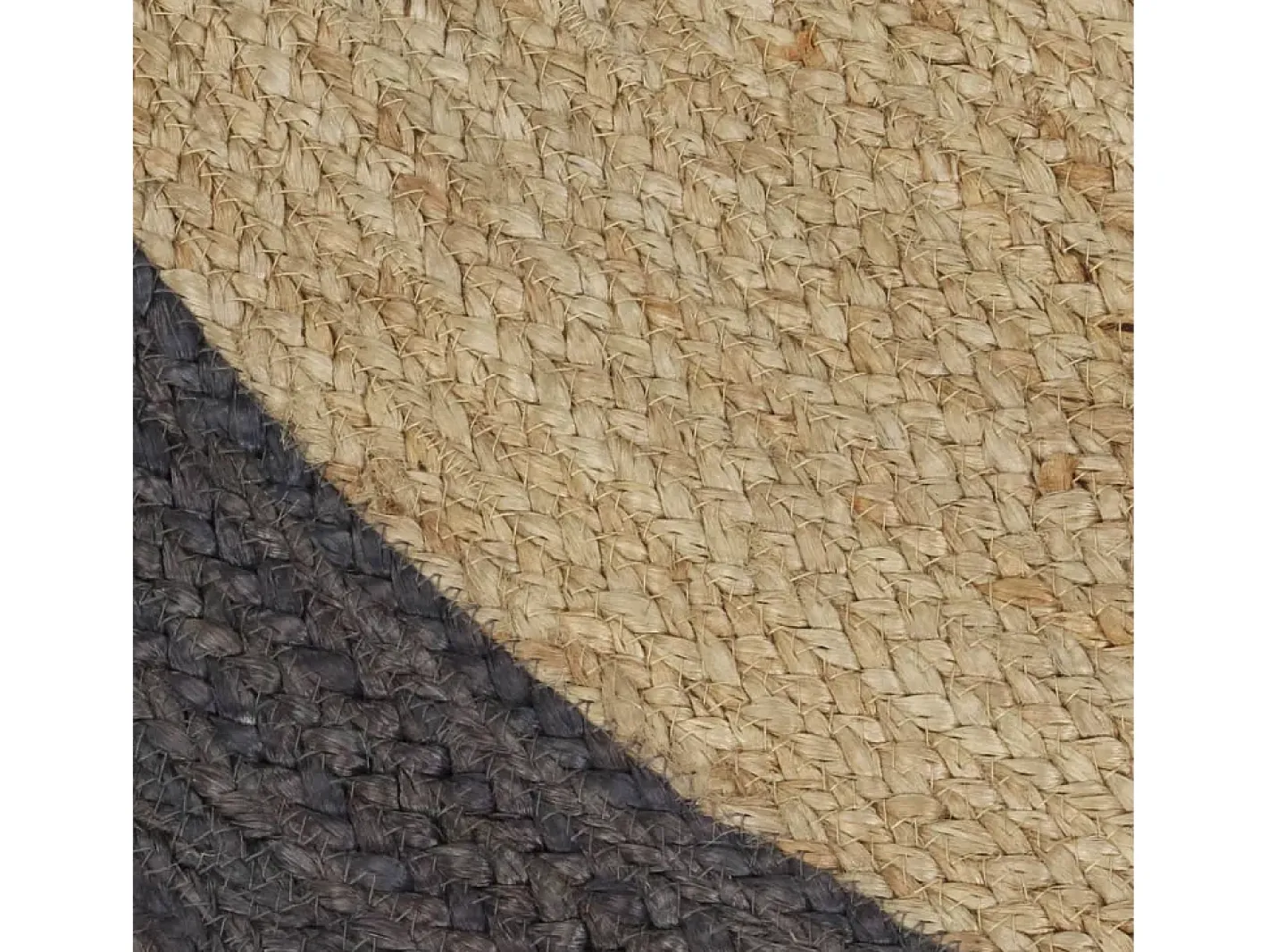 Clearance Clicnbuy Alfombra de yute tejida a mano con borde oscuro 90 cm Gris